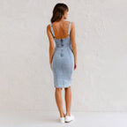 Saioa | Vestido camisola de mezclilla ajustado