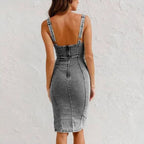 Saioa | Vestido camisola de mezclilla ajustado