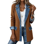 Antía | Chaqueta denim con detalles de punto
