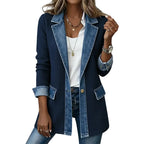 Antía | Chaqueta denim con detalles de punto