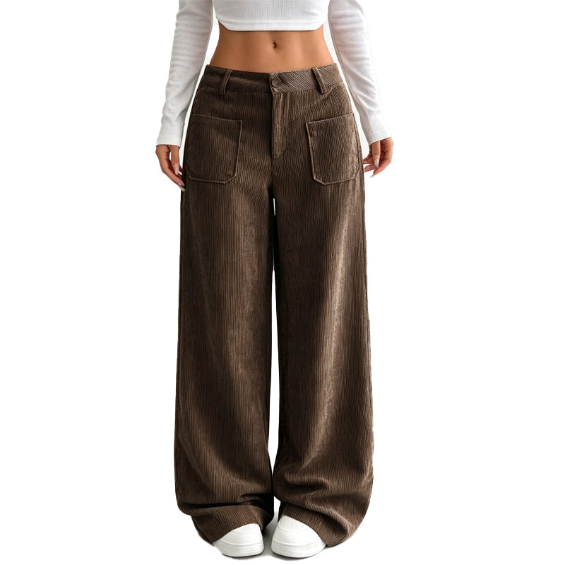 Lúa | Pantalones de pernera ancha con bolsillos para mujer