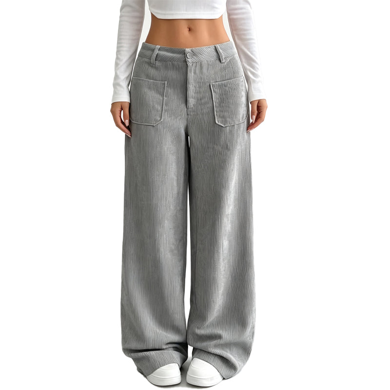 Lúa | Pantalones de pernera ancha con bolsillos para mujer